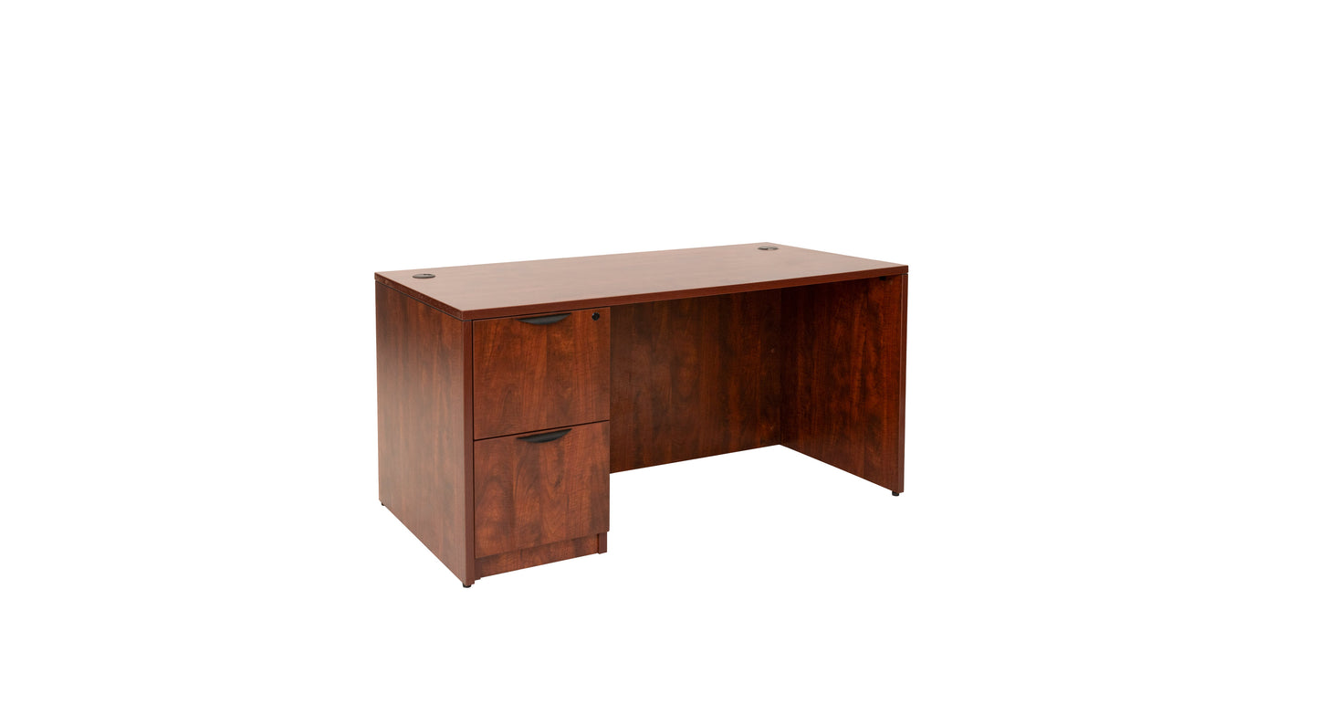 60" Single Pedestal Desk - Cherry