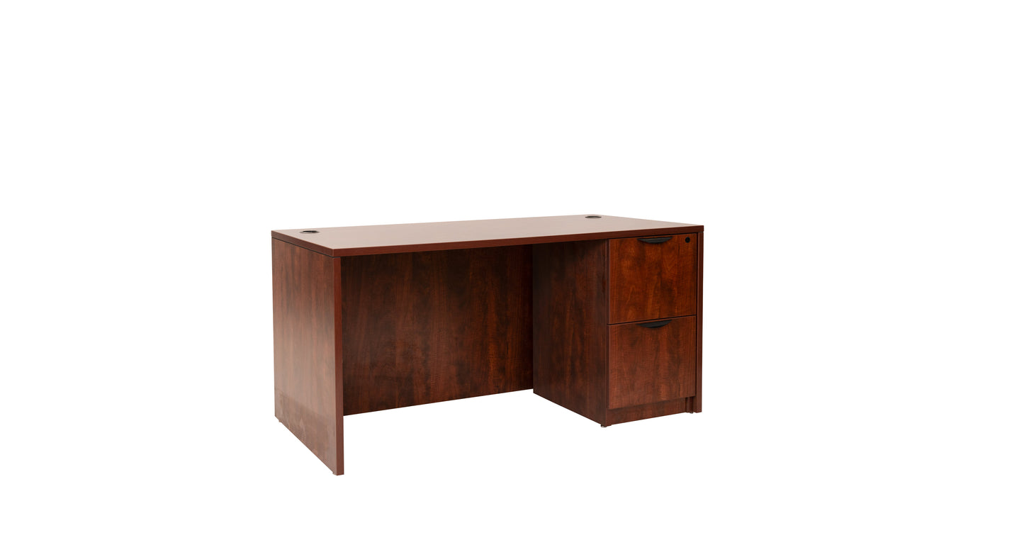 60" Single Pedestal Desk ( Right ) - Cherry