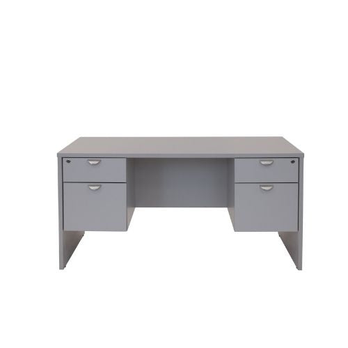 60"W Grey Double Ped Desk