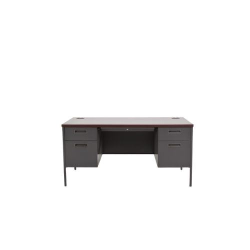 60"W Grey Metal Desk