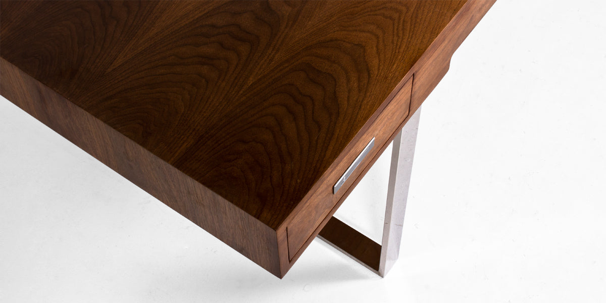 74.75"W Modern Desk in Walnut