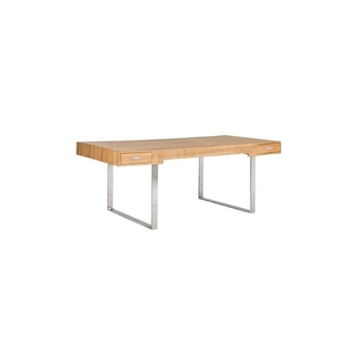 74.75"W Modern Desk in Natural Wood