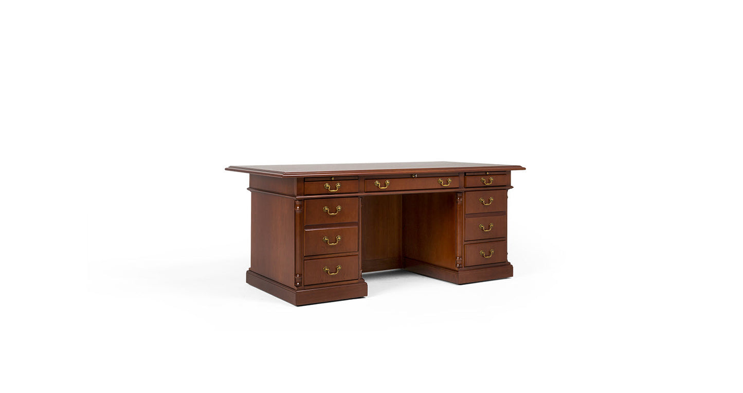 72" Medium Cherry Desk with Overhang