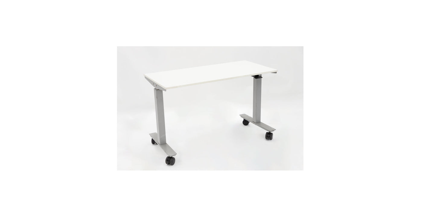 48" Pneumatic Adjustable Desk - White / Silver