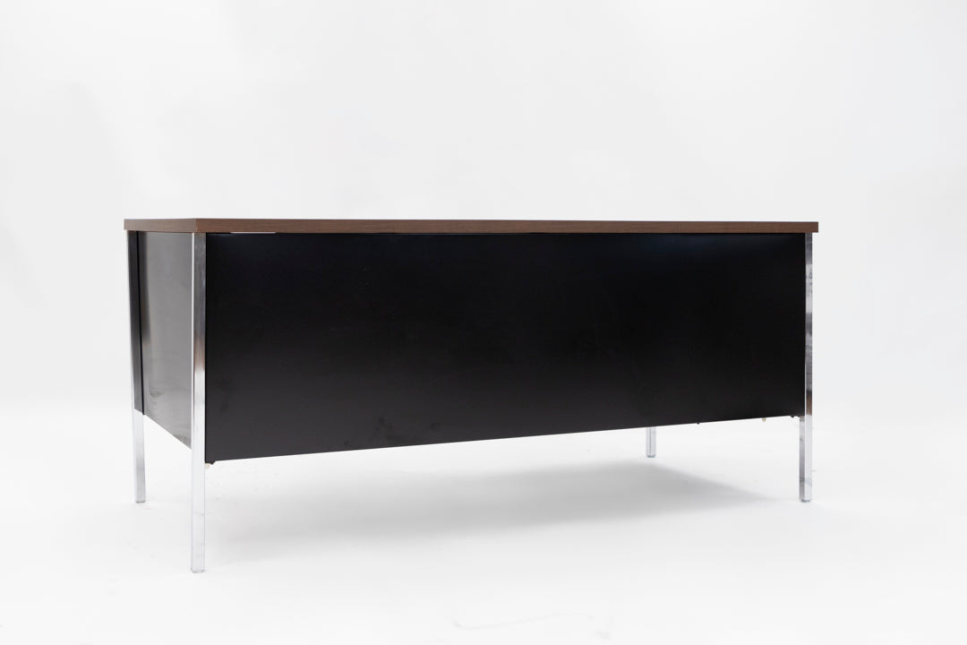 66" Single Pedestal Desk - Black