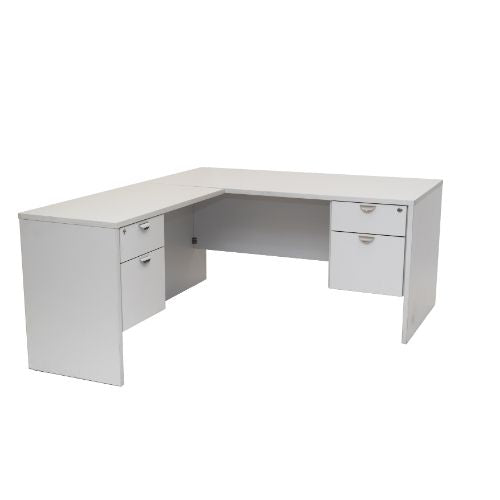 60" x 72" Grey L-Shaped Desk