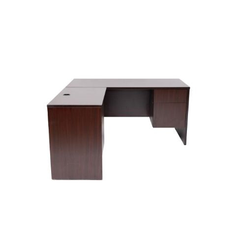 60" x 70" Mahogany L-Shaped Desk