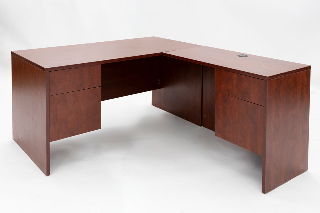 60" x 70" L-Shaped Desk - Cherry