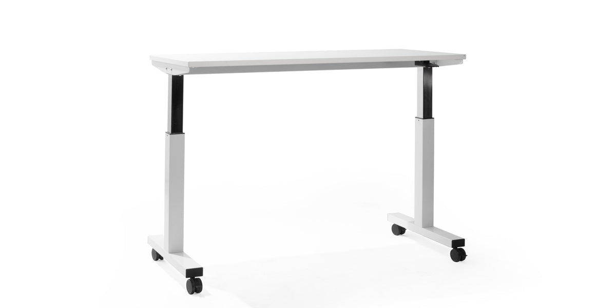 60"W White Adjustable Table Desk