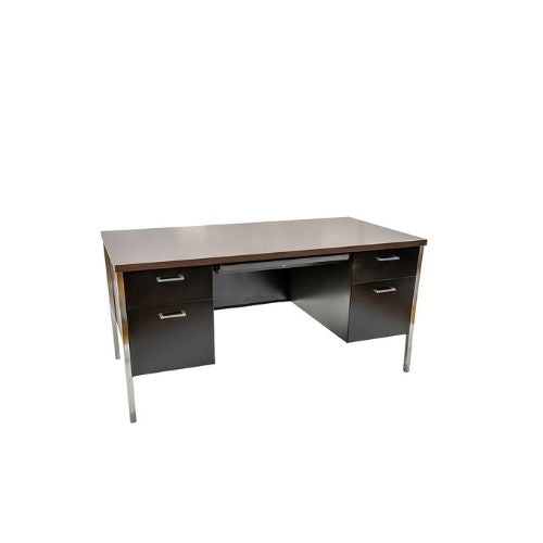 60" Black Metal Desk