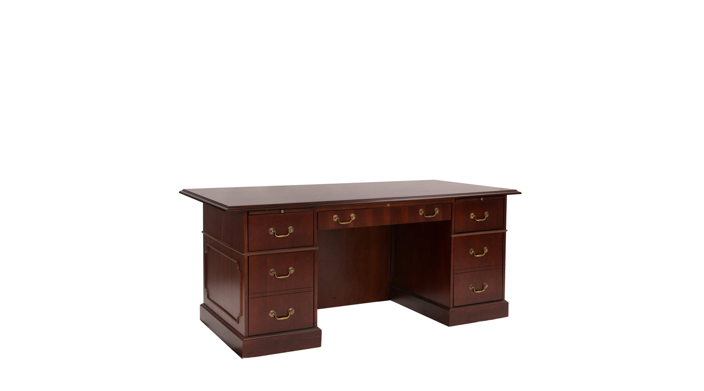 72" Double Pedestal Desk- Cherry