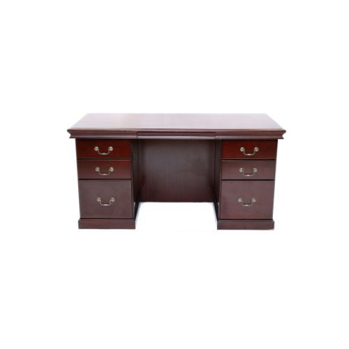 60" Double Ped Desk - Cherry