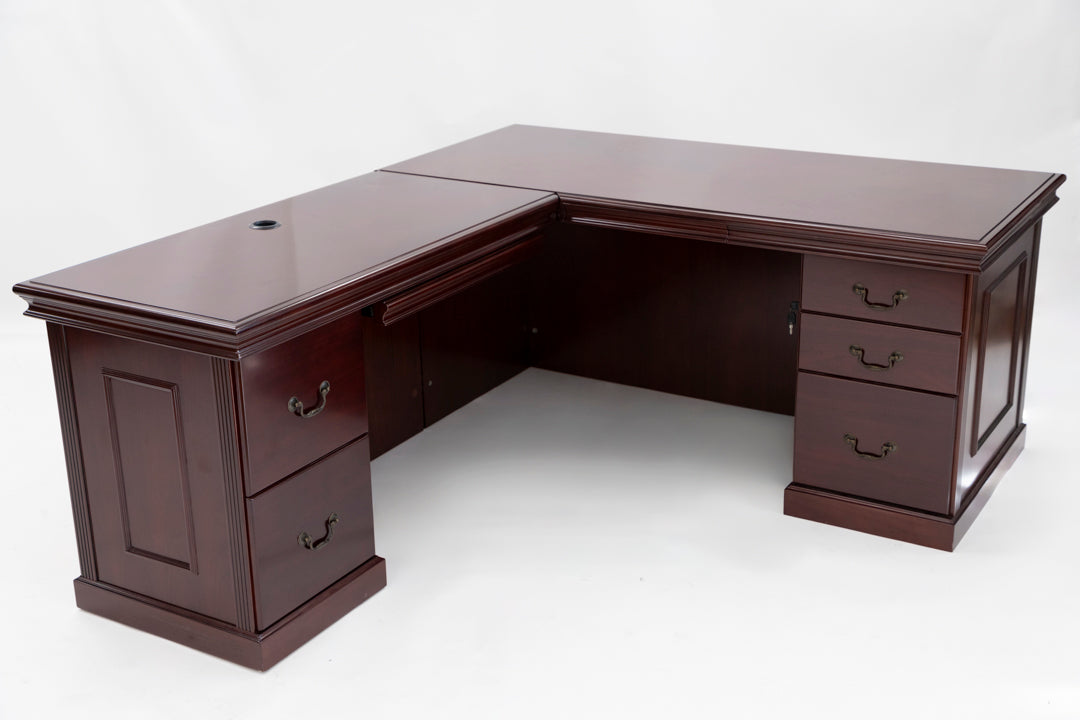 66" x 78" L-Shaped Desk - Cherry