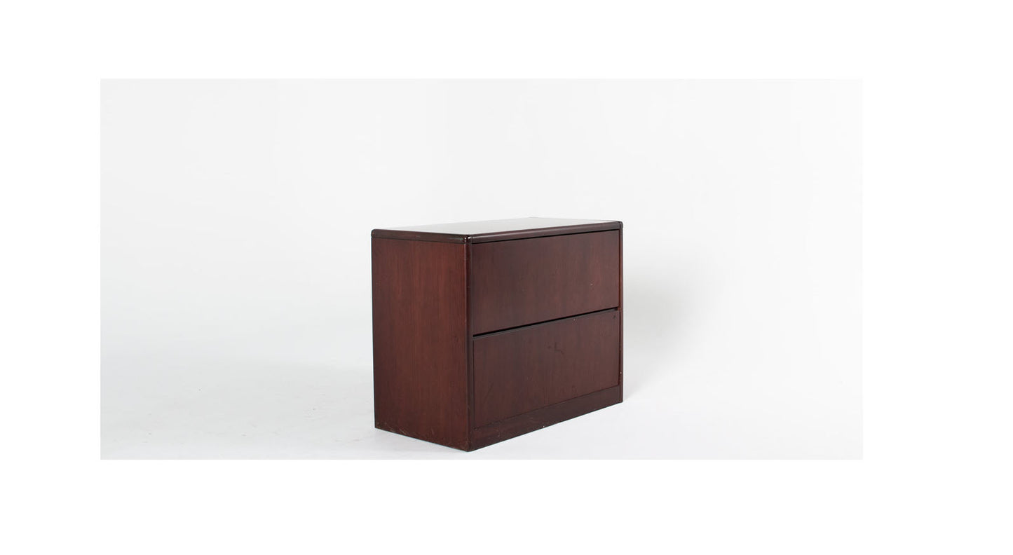 2 Drawer Lateral File in Mahogany