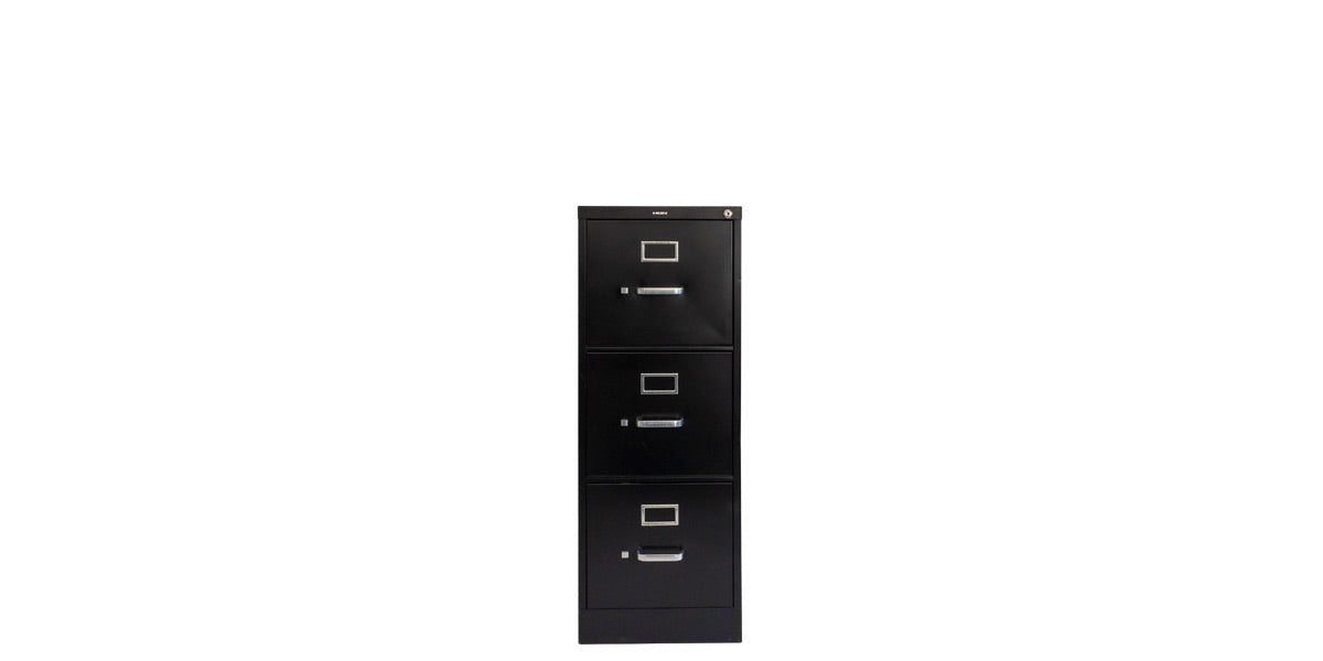 3 Drawer Vertical File in Black