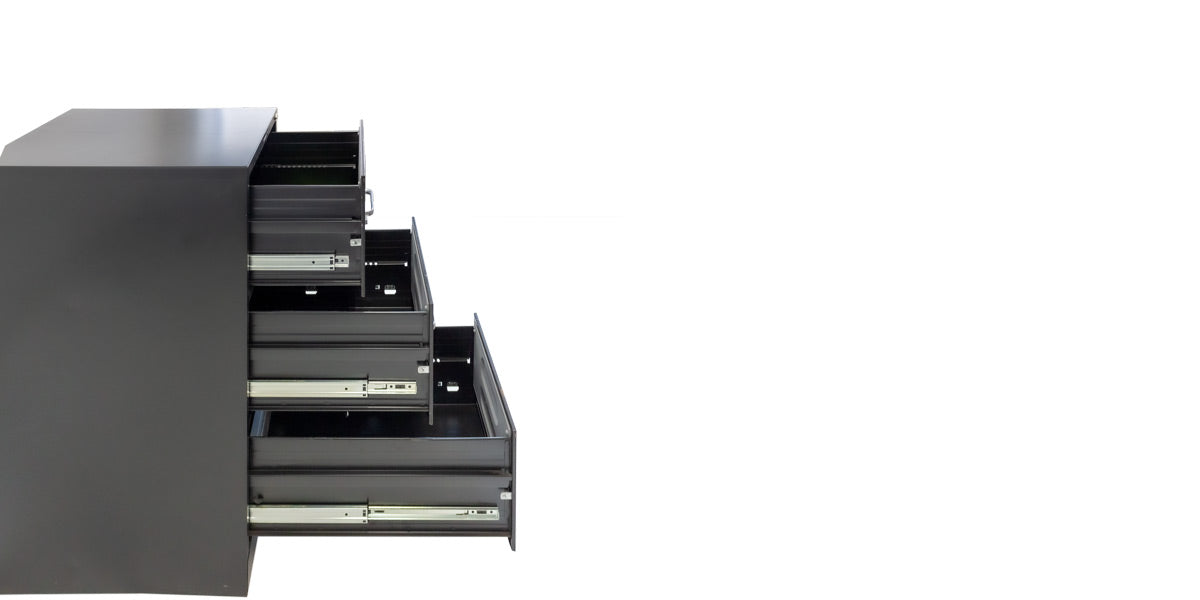 3 Drawer Vertical File in Black