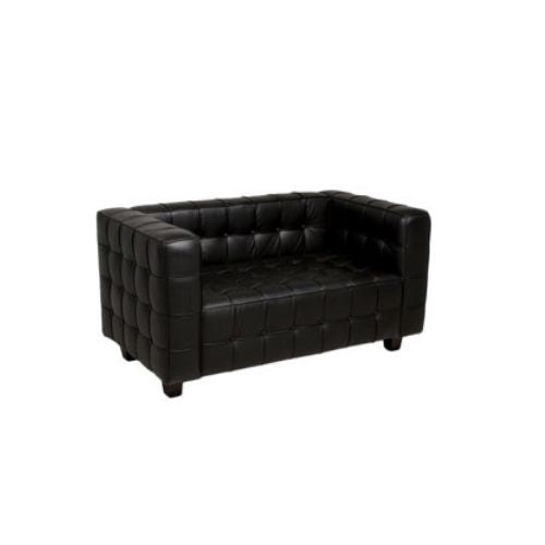 55"W Black Button Tufted Loveseat