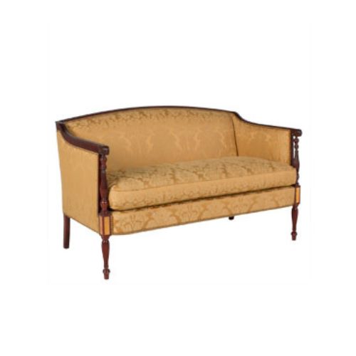 53.5"W Gold Damask Loveseat