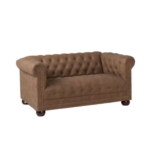 60"W Brown Chesterfield Loveseat