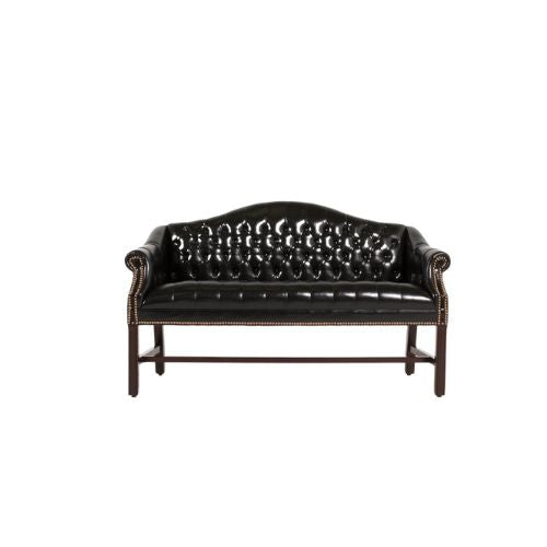 57"W Black Camel Back Loveseat