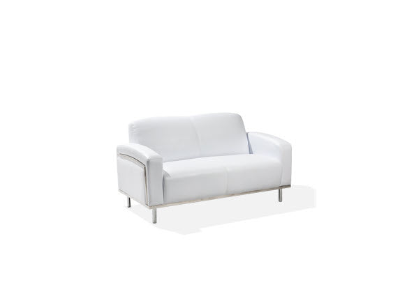 58.5" White Vinyl Loveseat