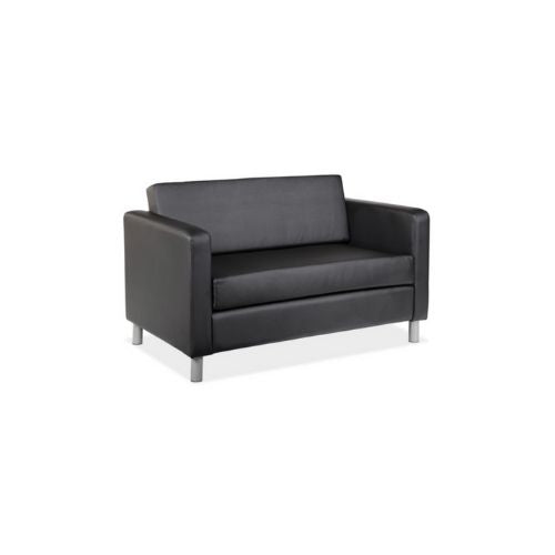 50"W Black Vinyl Loveseat