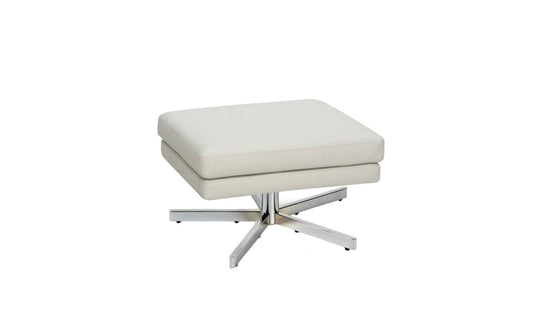 White Vinyl Ottoman