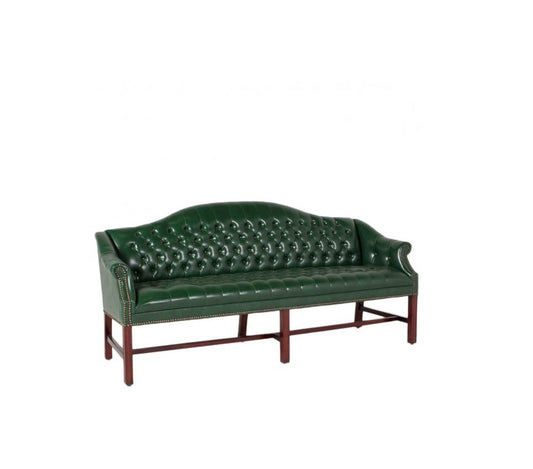 78"W Green Camel Back Sofa