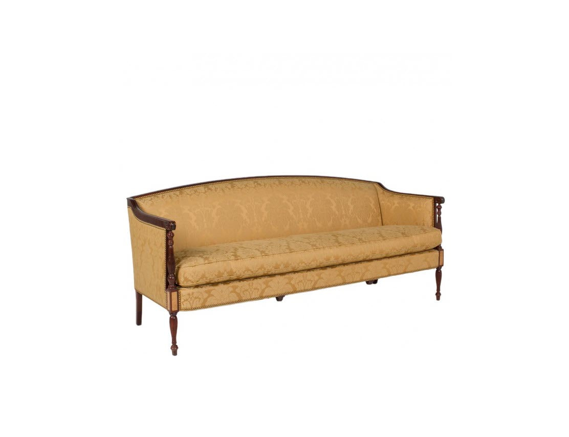 77"W Gold Damask Sofa