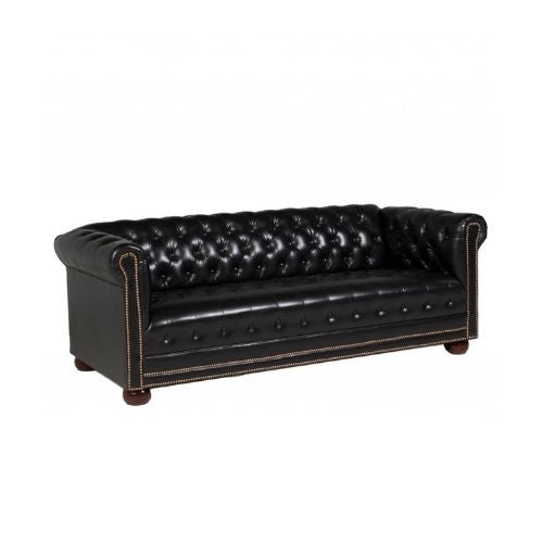 78"W Black Chesterfield Sofa