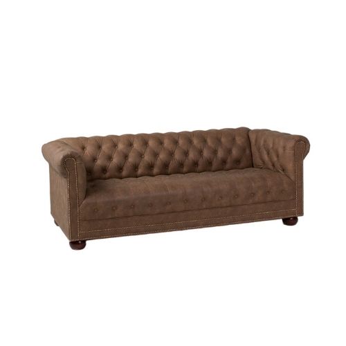 78"W Brown Chesterfield Sofa