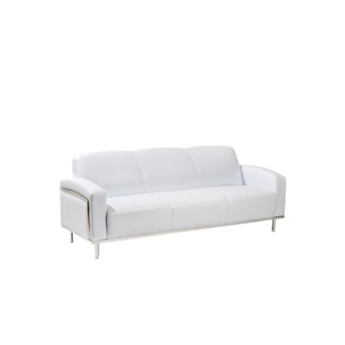 81.5" White Vinyl Sofa