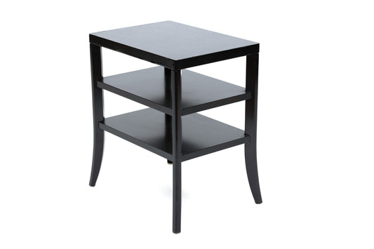 Espresso End Table with Shelves
