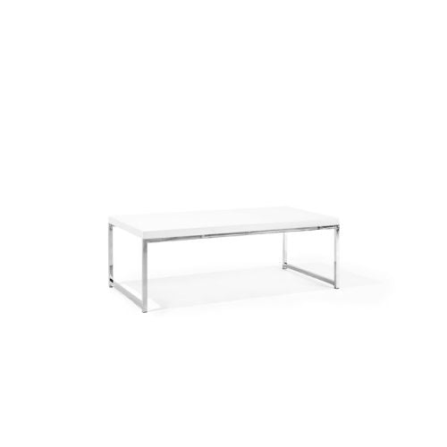 44"W White/Chrome Coffee Table