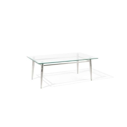 42"W Glass/Nickel Coffee Table