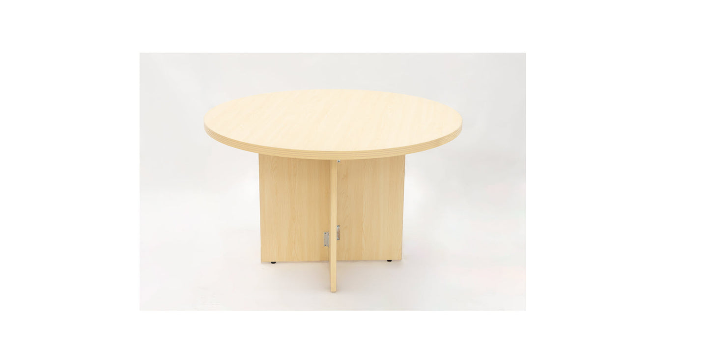 48" Round X-Base Conference Table - Maple