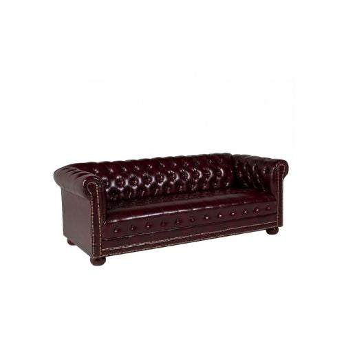 78"W Oxblood Chesterfield Sofa