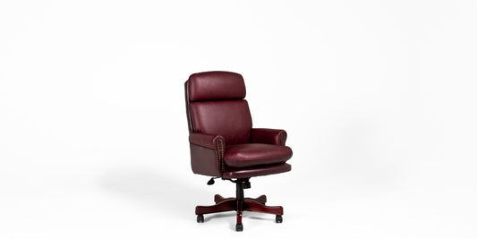 Burgundy Leather Swivel Chair