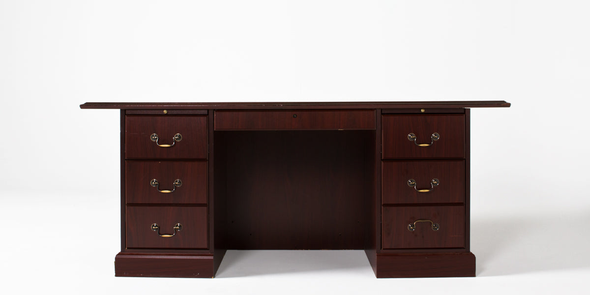 76" Mahogany Desk with Overhang