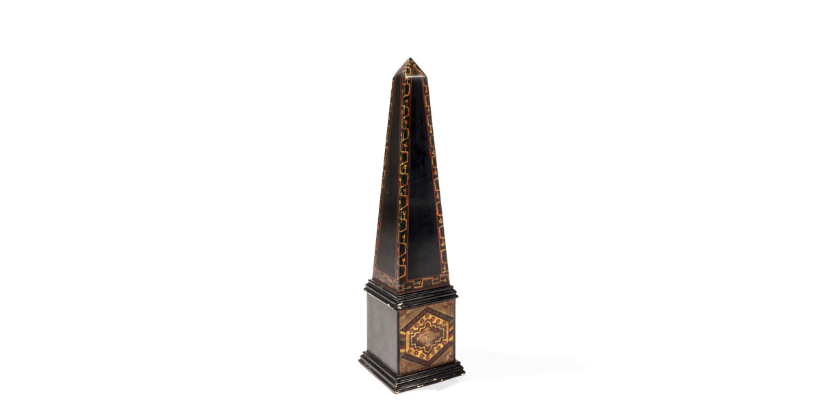 Black and Gold Wooden Obelisk – Arenson Props