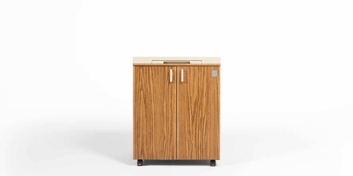 Oak Mobile Storage Cabinet