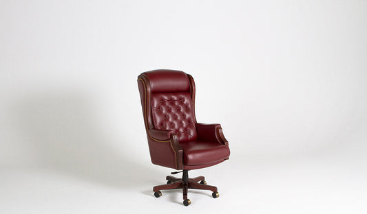 Tufted Oxblood High Back Executive