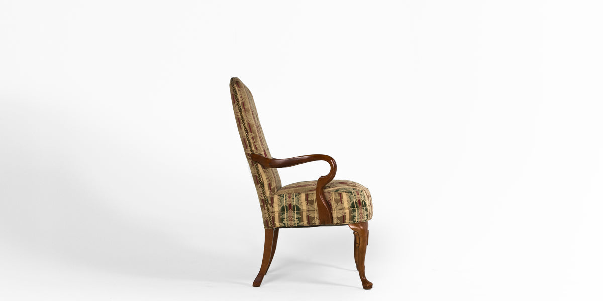 Hi Back Striped/Floral  Guest Chair