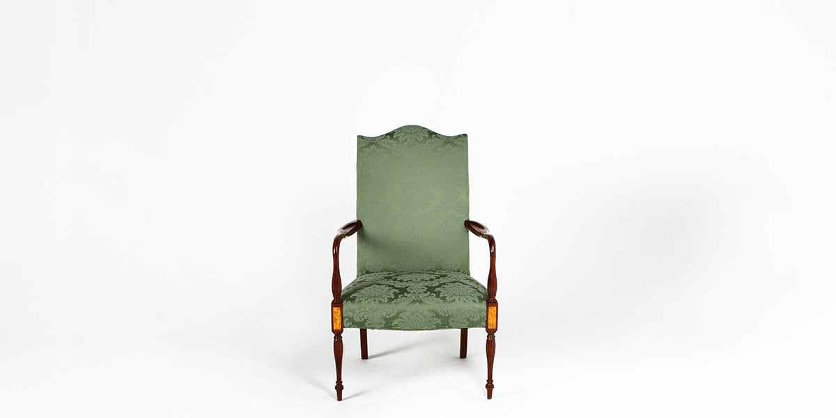 Green Fabric Sheraton Chair