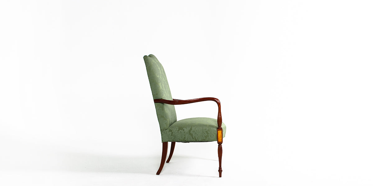 Green Fabric Sheraton Chair