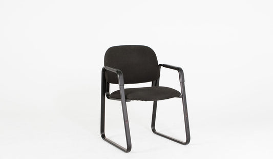 Black Fabric Chair w/ Sled Base