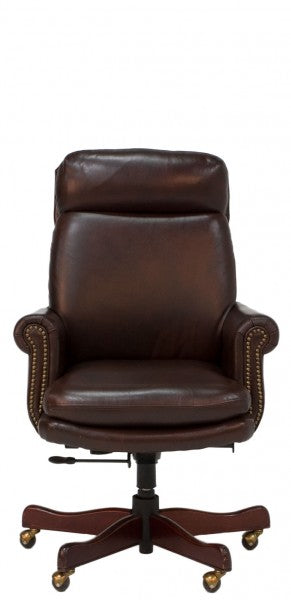 Brown Vinyl High Back Chair