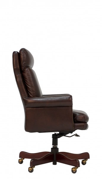 Brown Vinyl High Back Chair