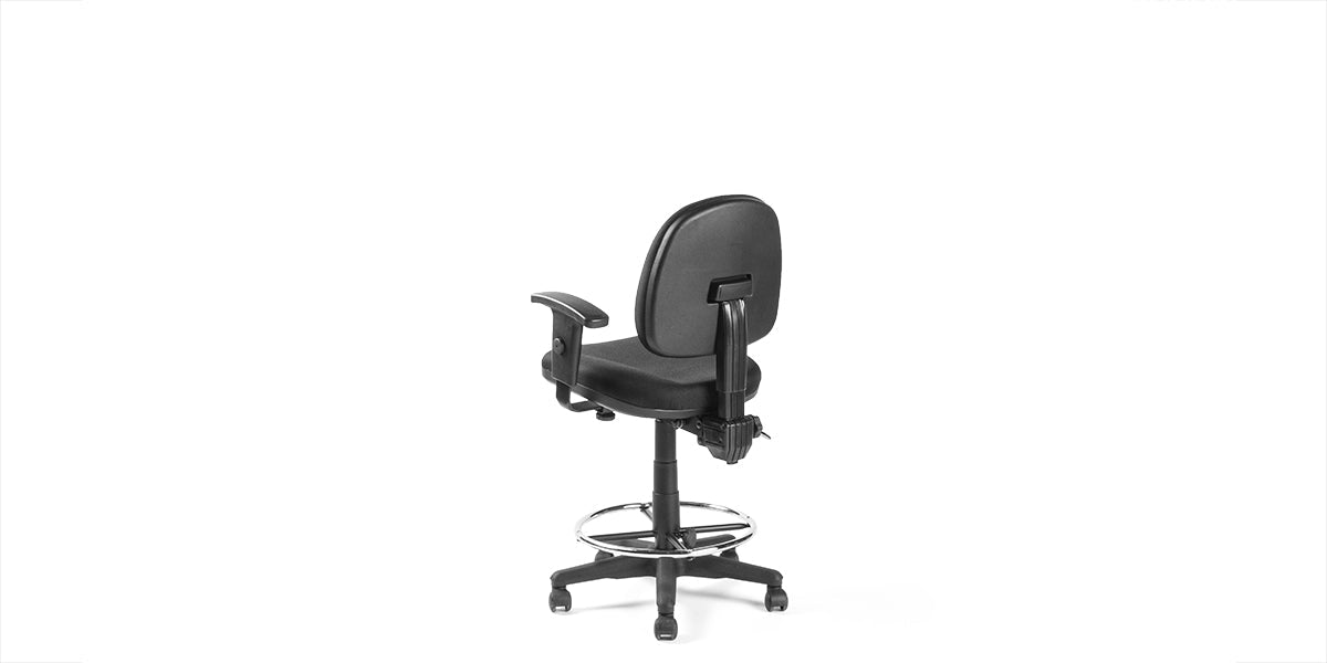 Black Fabric Drafting Chair