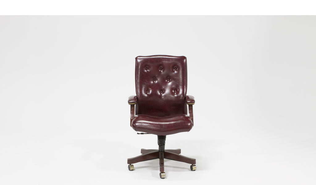 Oxblood Vinyl High Back Chair